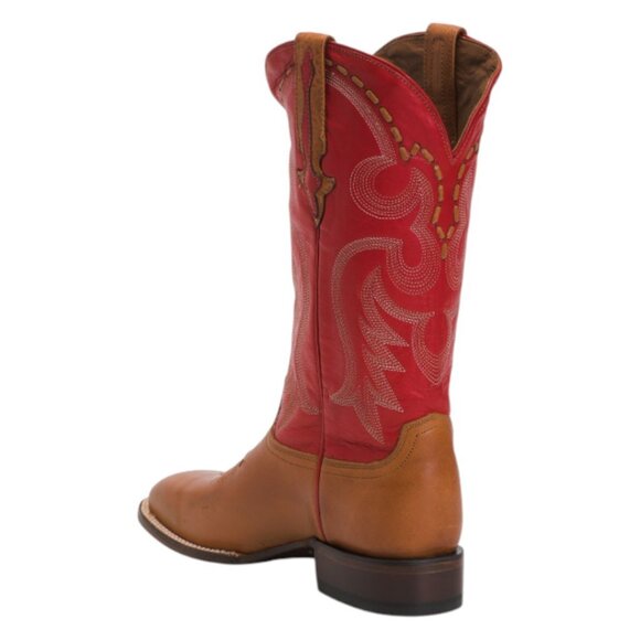 LUCCHESE Made In Mexico Leather Saddle Stitched Western Boots - Picture 2 of 2